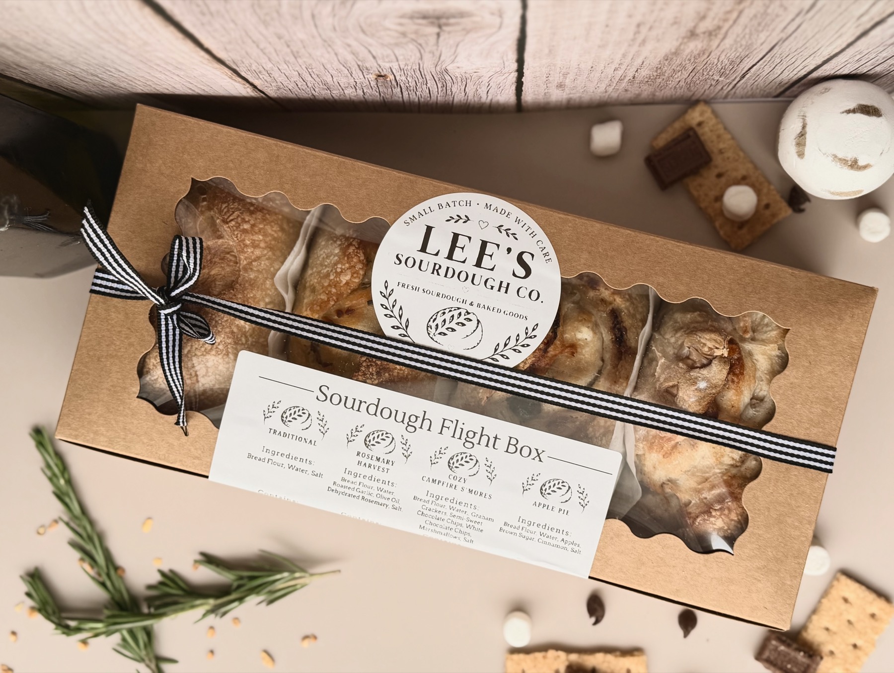 Lee's Sourdough Co. sourdough flight box